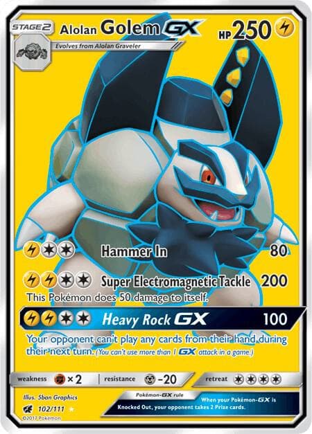 Alolan Golem GX Full Art Stage 2