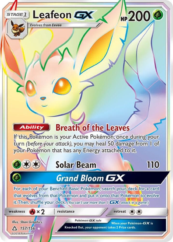 Leafeon GX Secret Rare Stage 1
