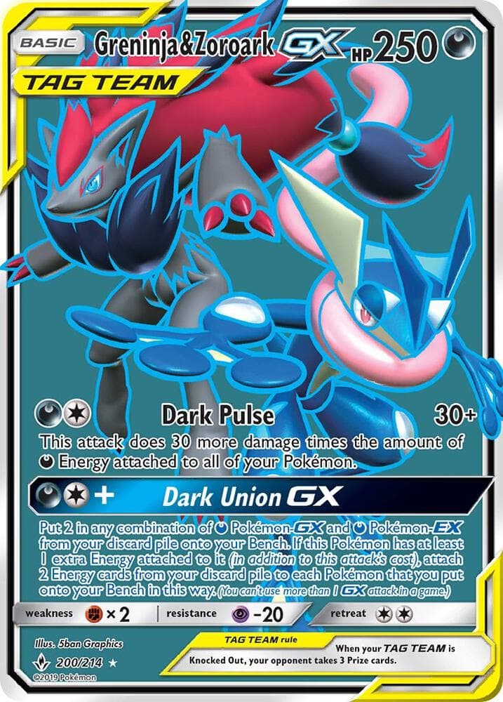 Greninja and Zoroark GX 200 Full Art Basic