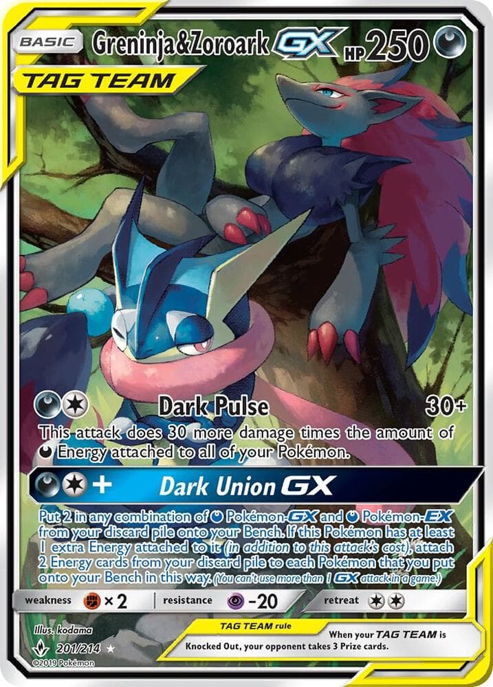 Greninja and Zoroark GX 201 Alternate Full Art Basic