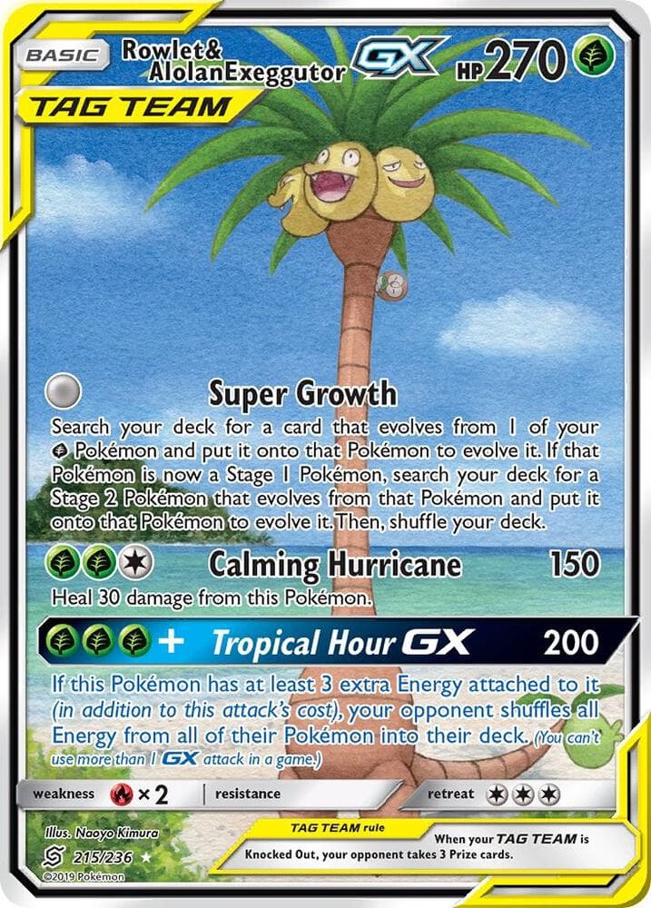 Rowlet and Alolan Exeggutor GX Alternate Full Art Basic