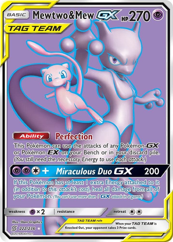 Mewtwo and Mew GX Full Art Basic