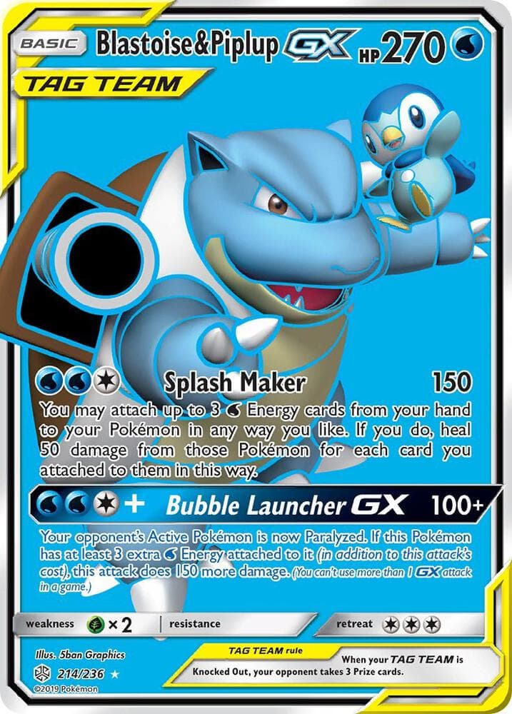 Blastoise and Piplup GX Full Art Basic