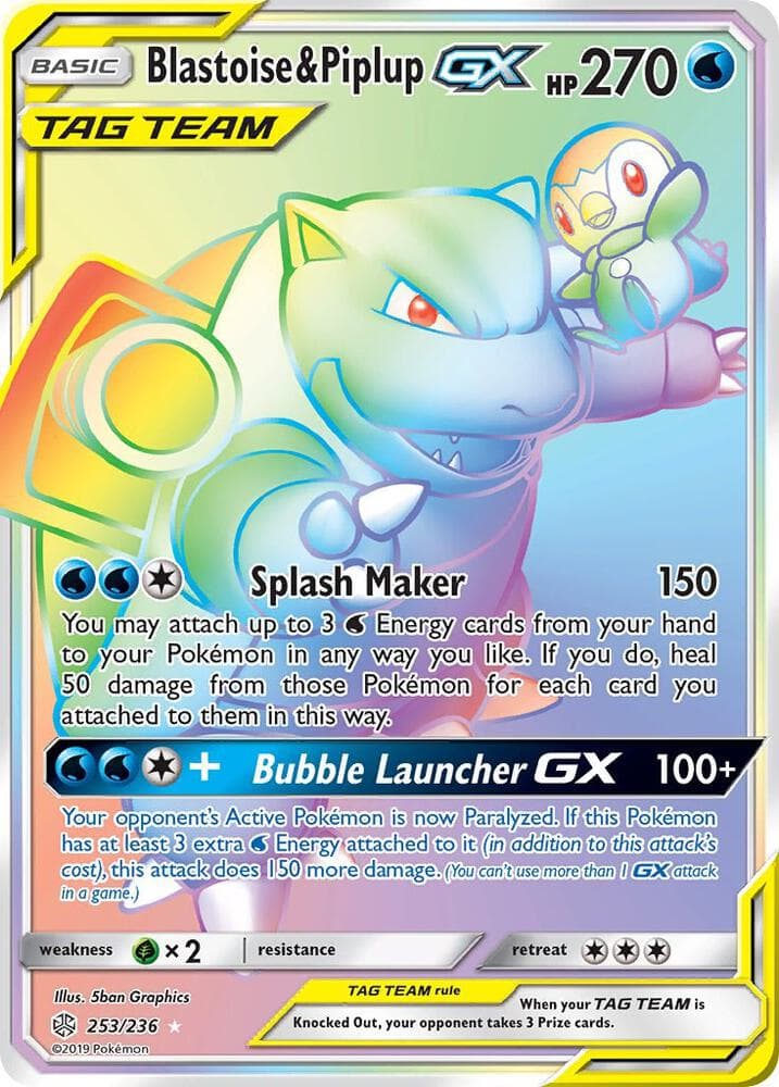 Blastoise and Piplup GX Secret Basic
