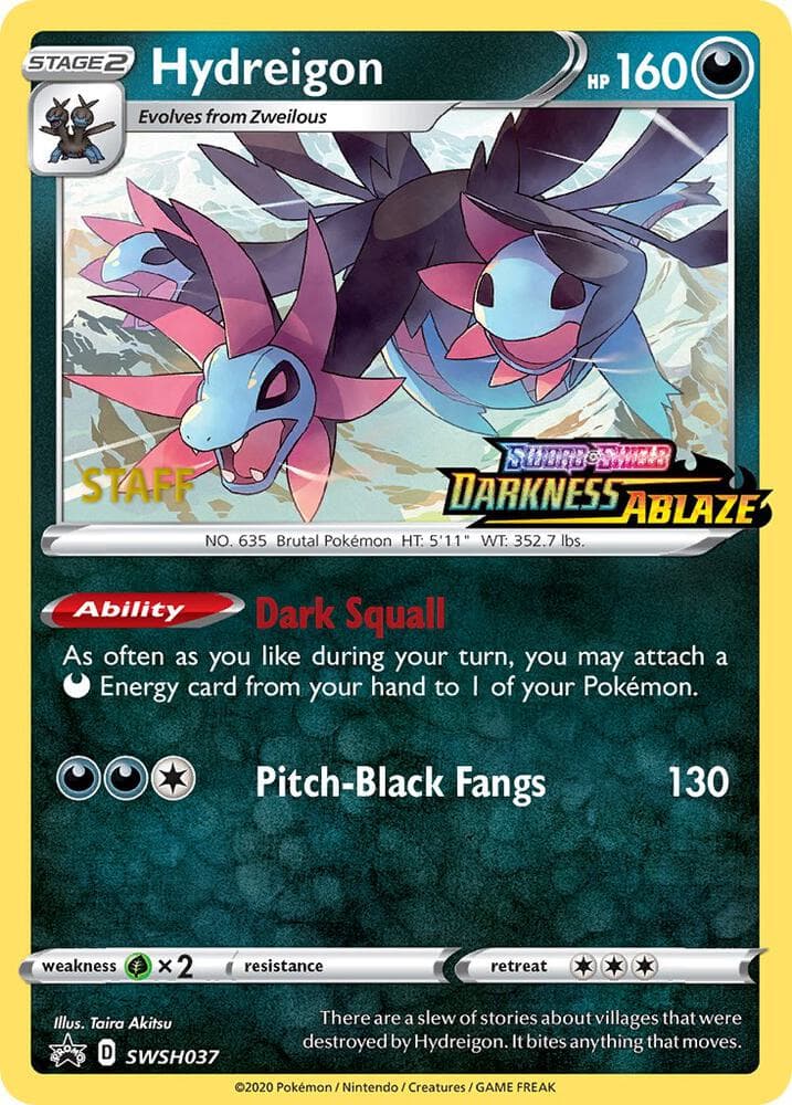 Hydreigon SWSH037 Prerelease Staff Stage 2