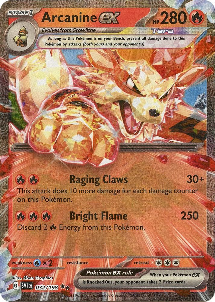 Arcanine ex Stage 1 · Tera · ex