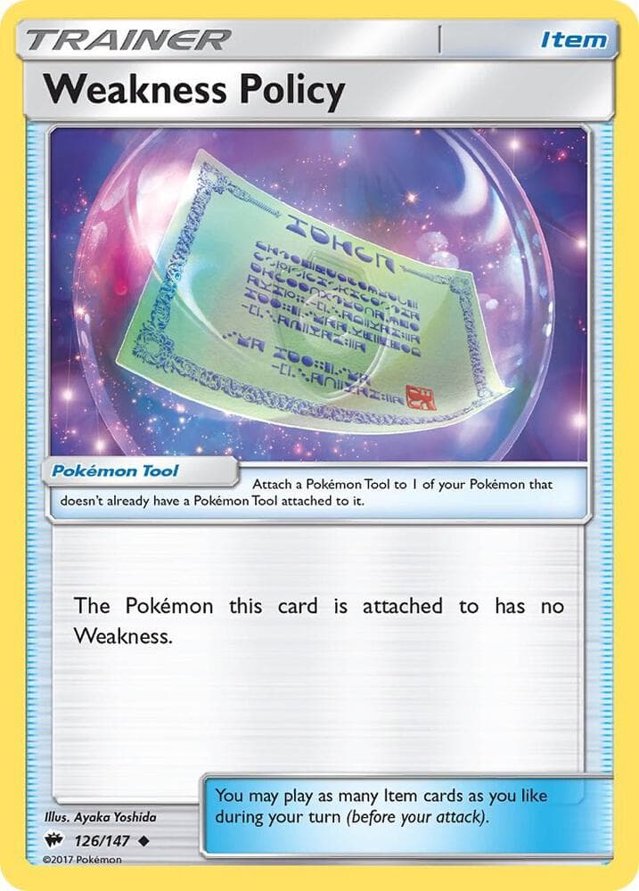 Weakness Policy Pokémon Tool