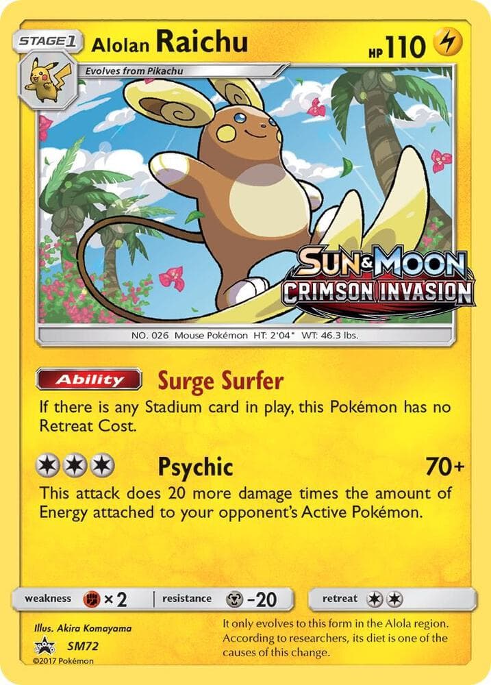 Alolan Raichu SM72 Prerelease Stage 1