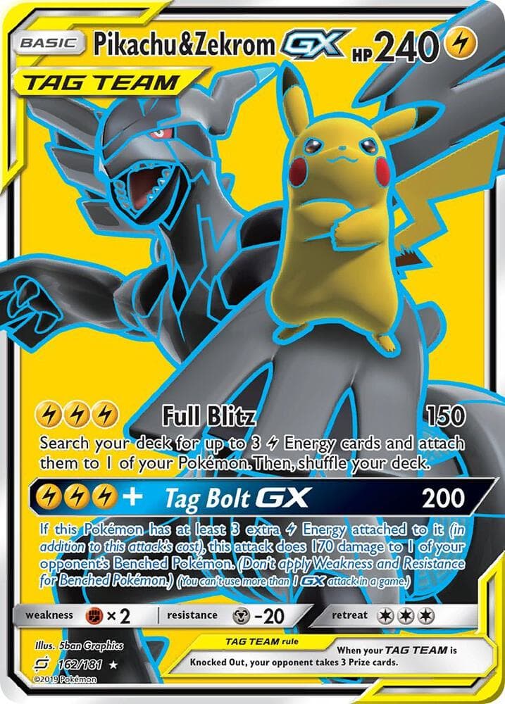Pikachu and Zekrom GX Full Art Basic