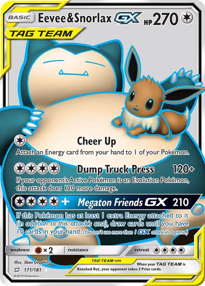 Eevee and Snorlax GX Full Art Basic