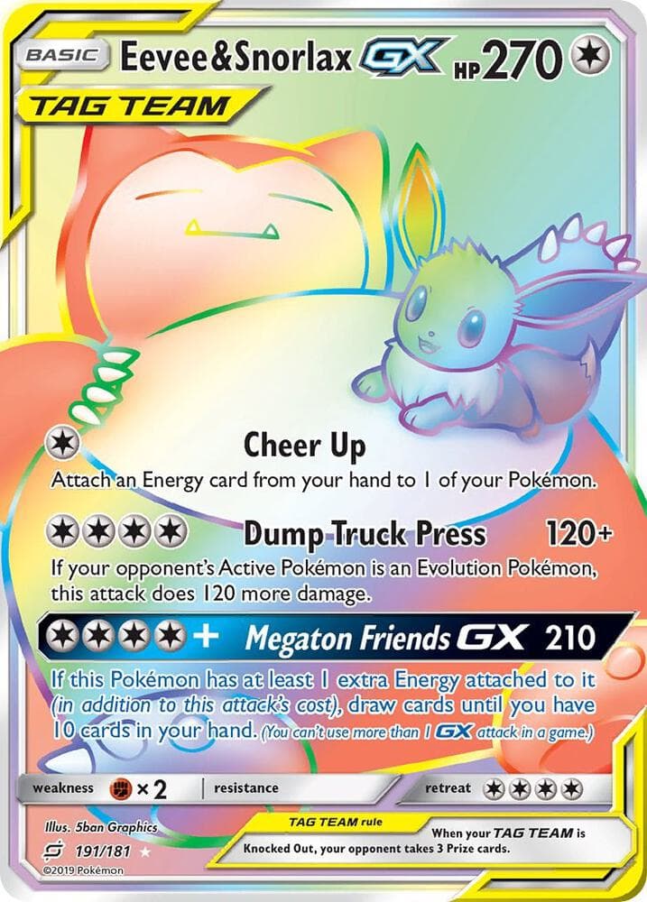 Eevee and Snorlax GX Secret Basic