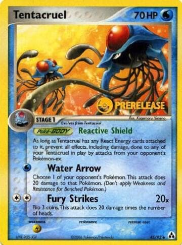 Tentacruel 45 92 Prerelease Stage 1