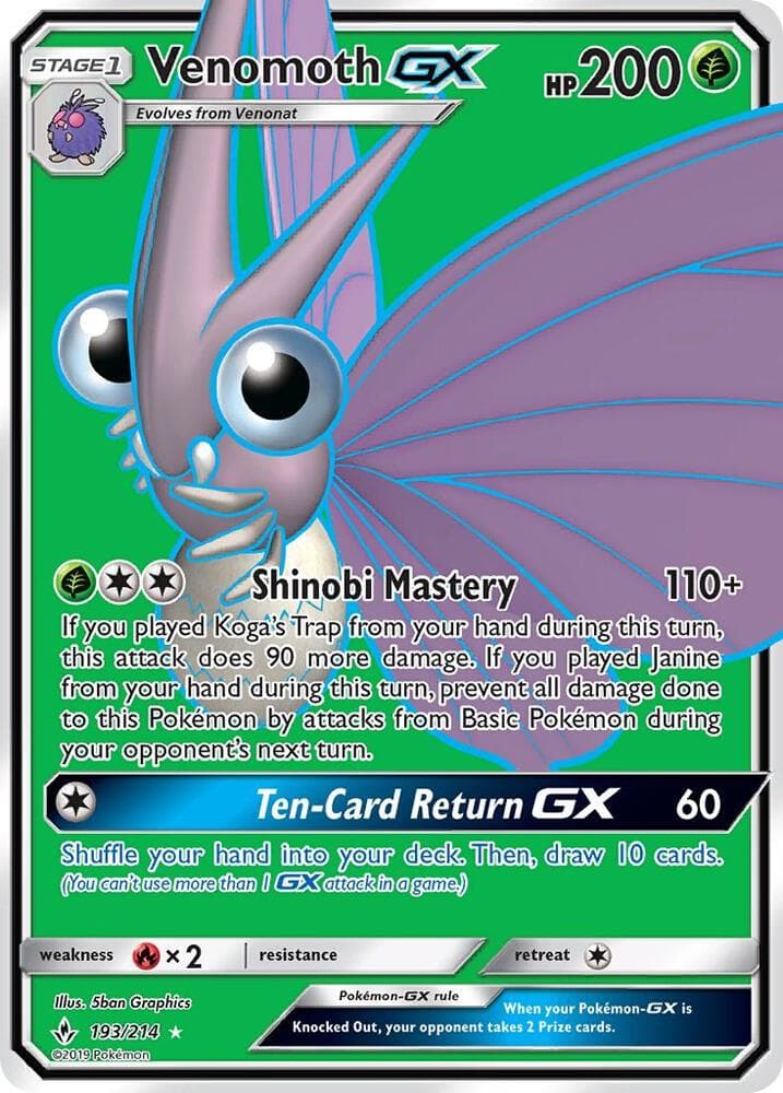 Venomoth GX Full Art Stage 1