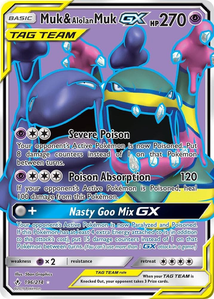 Muk and Alolan Muk GX 196 Full Art Basic