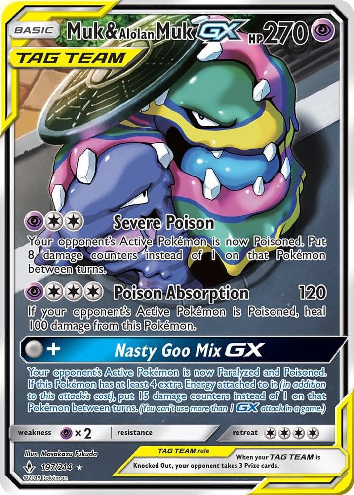 Muk and Alolan Muk GX 197 Full Art Basic