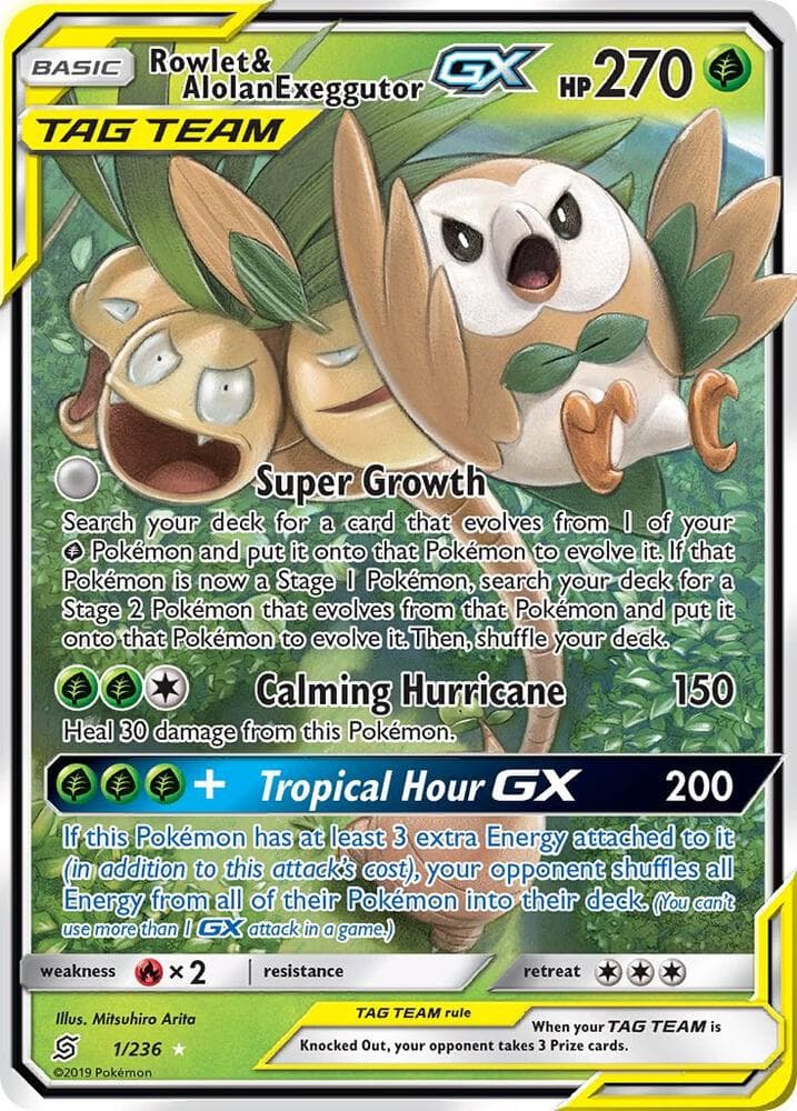Rowlet and Alolan Exeggutor GX Basic