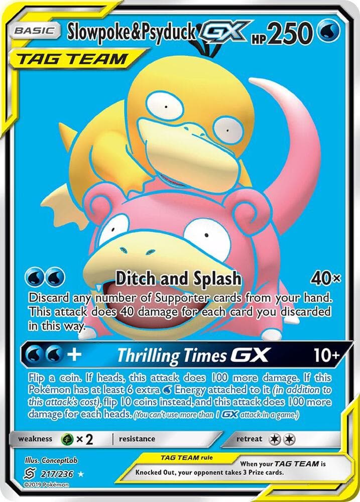 Slowpoke and Psyduck GX Full Art Basic