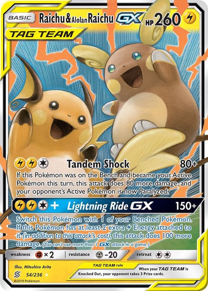 Raichu and Alolan Raichu GX Basic