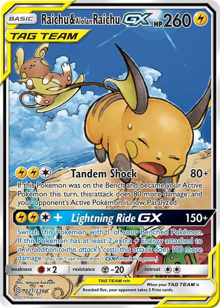 Raichu and Alolan Raichu GX Alternate Full Art Basic