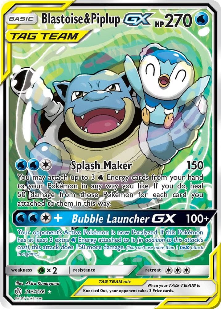 Blastoise and Piplup GX Alternate Full Art Basic
