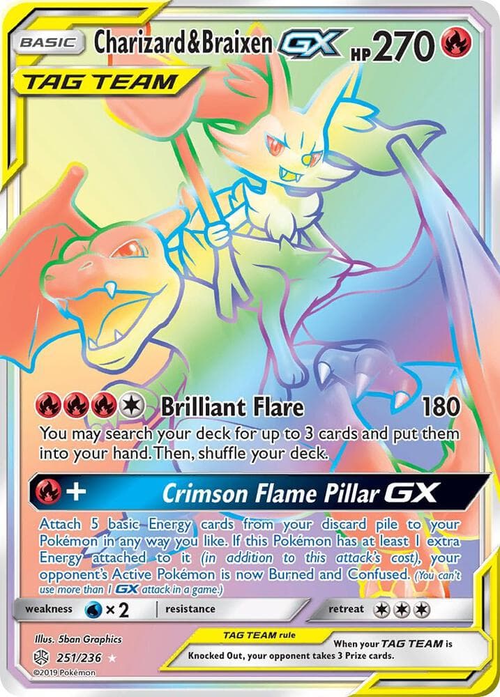 Charizard and Braixen GX Secret Basic