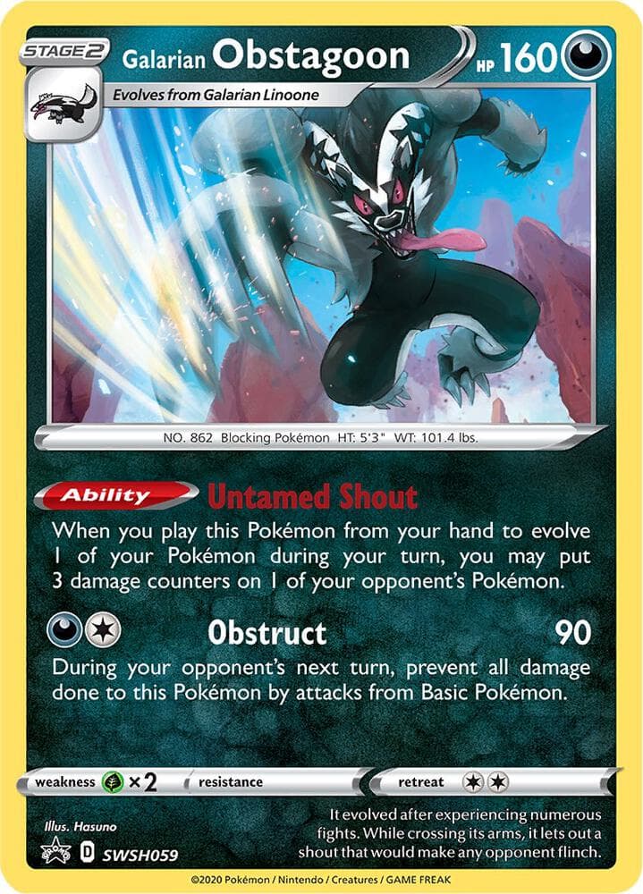 Galarian Obstagoon SWSH059 Stage 2