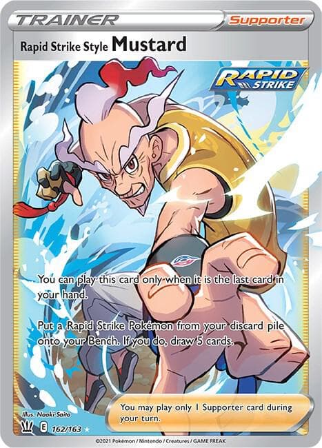 Rapid Strike Style Mustard Full Art Supporter · Rapid Strike