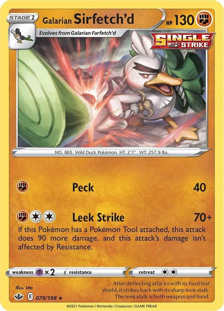 Galarian Sirfetch'd Stage 1 · Single Strike
