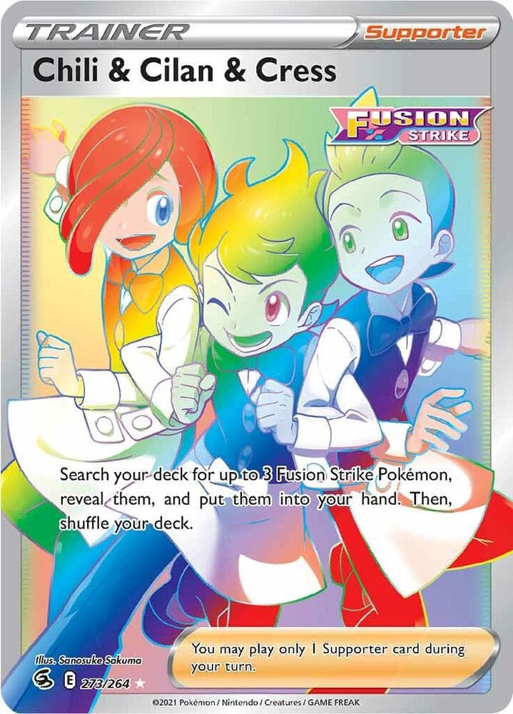 Chili and Cilan and Cress Secret Supporter · Fusion Strike