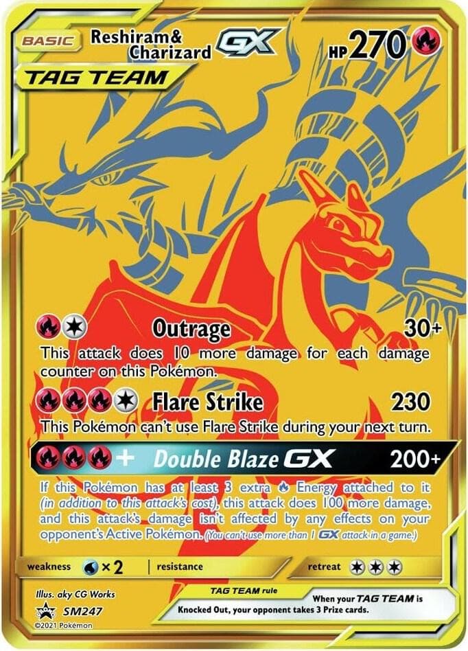 Reshiram and Charizard GX SM247 Basic