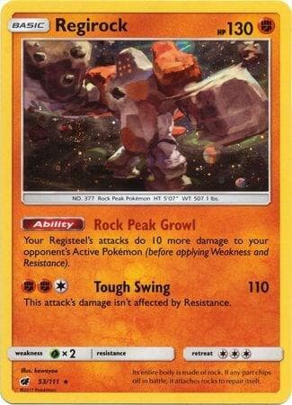 Regirock 53 111 Cosmos Holo Basic