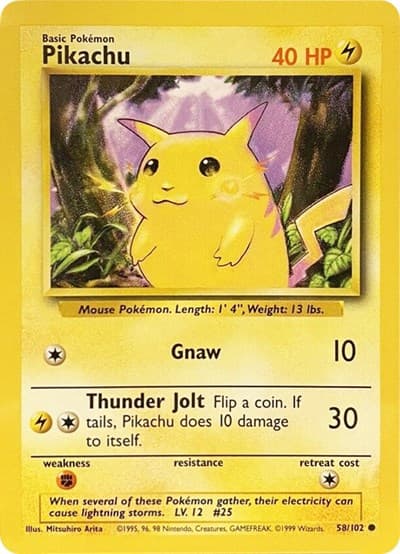 Pikachu card, Base Set (1999)
