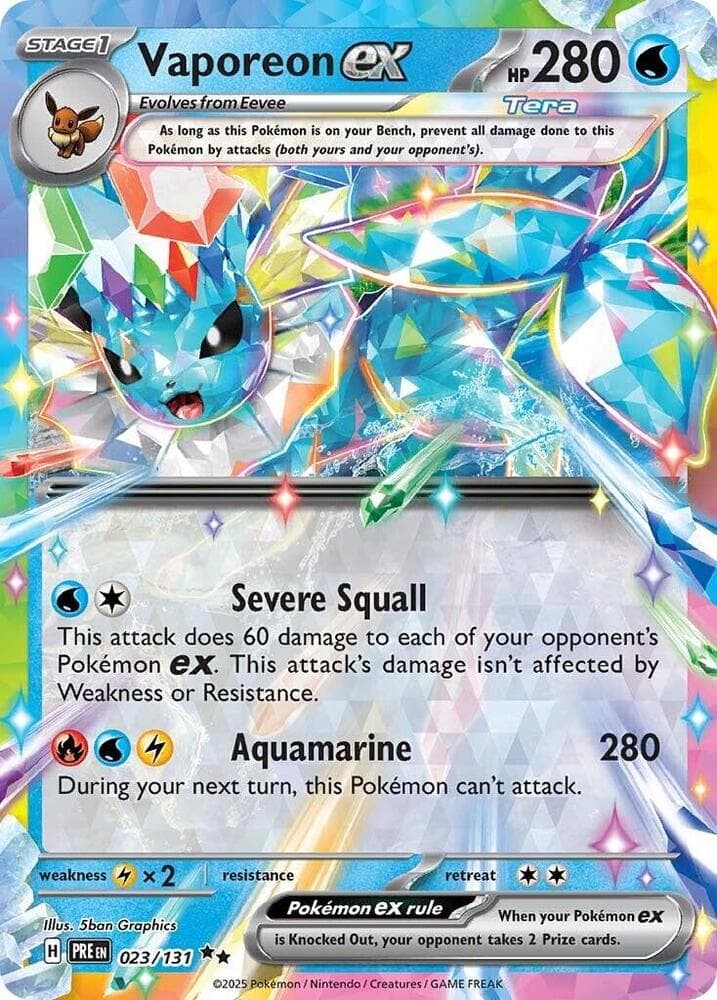 Vaporeon ex Stage 1 · Tera · ex