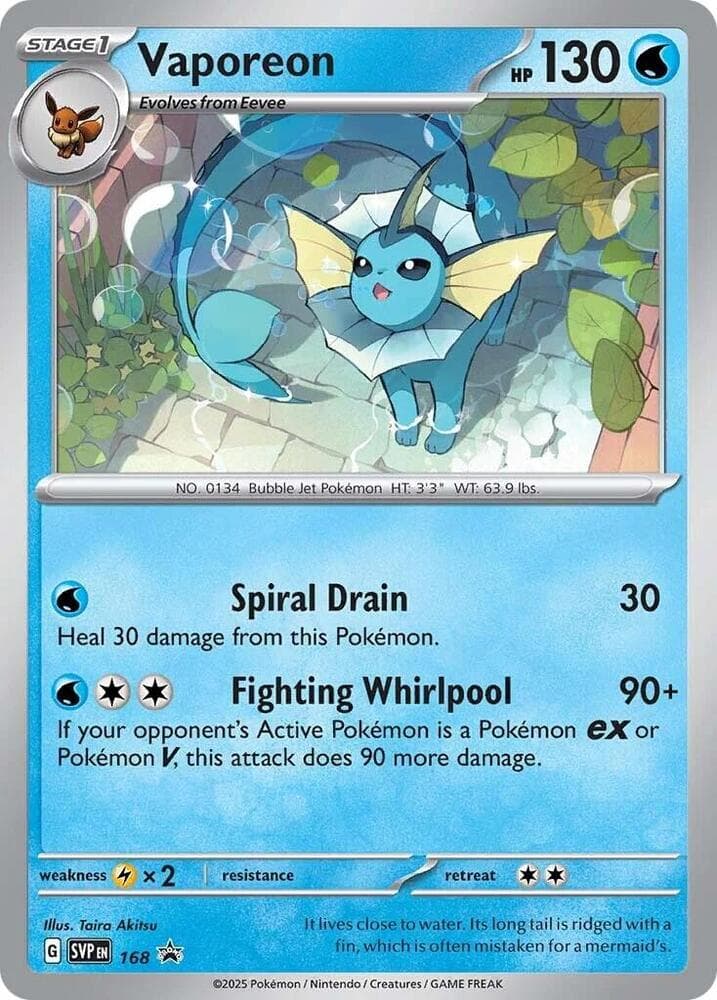 Vaporeon 168 Cosmos Holo Stage 1