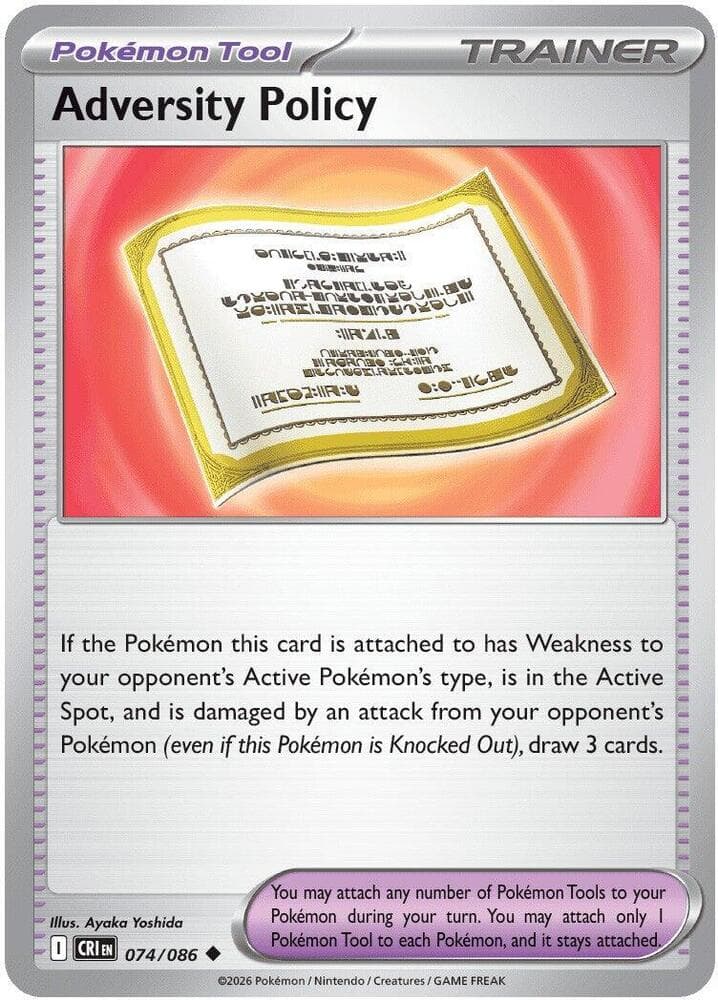 Adversity Policy Pokémon Tool