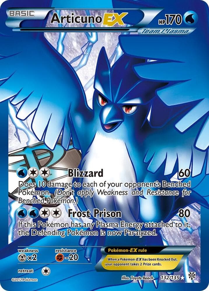 Articuno EX Team Plasma 132 Full Art Basic