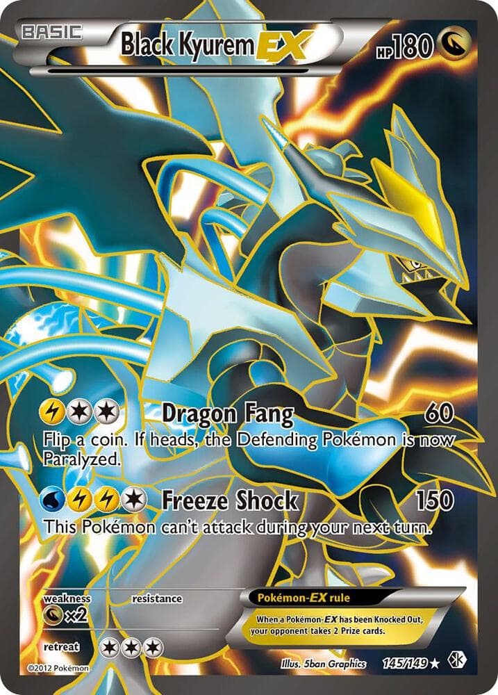 Black Kyurem EX 145 Full Art Basic