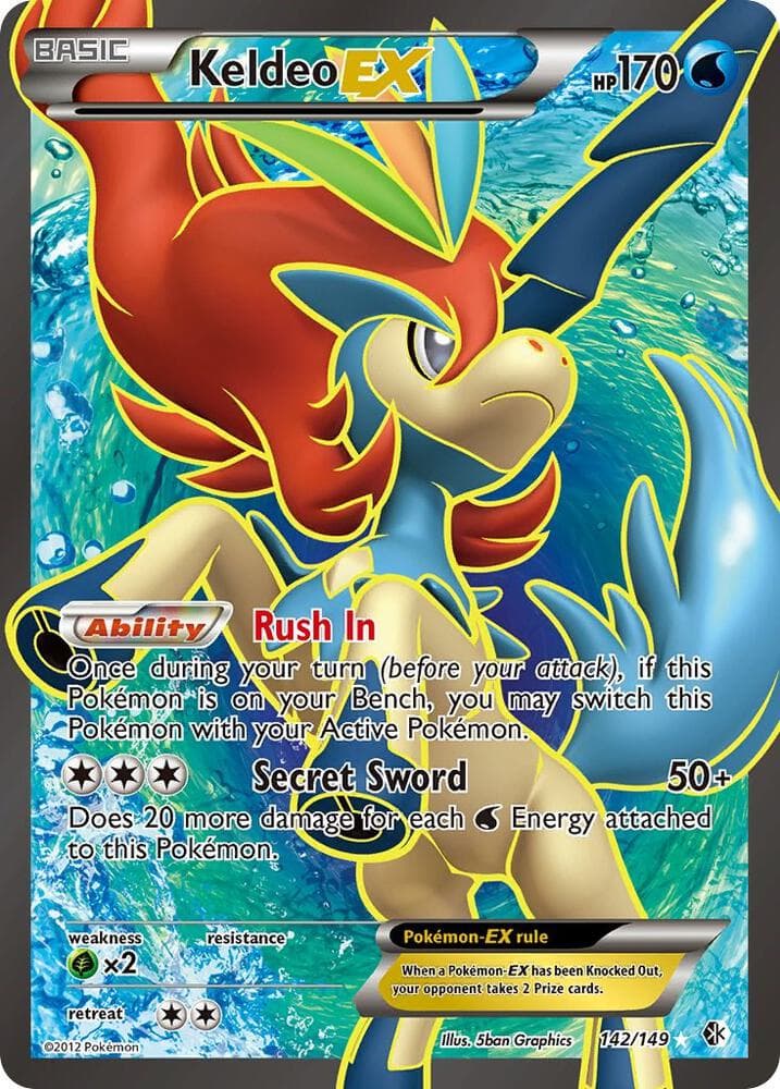 Keldeo EX 142 Full Art Basic