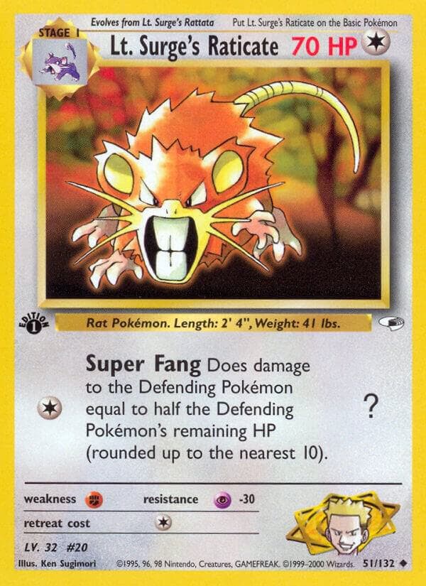 Lt. Surge's Raticate Stage 1