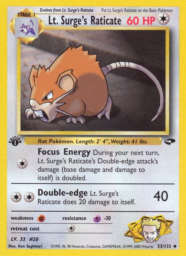 Lt. Surge's Raticate Stage 1