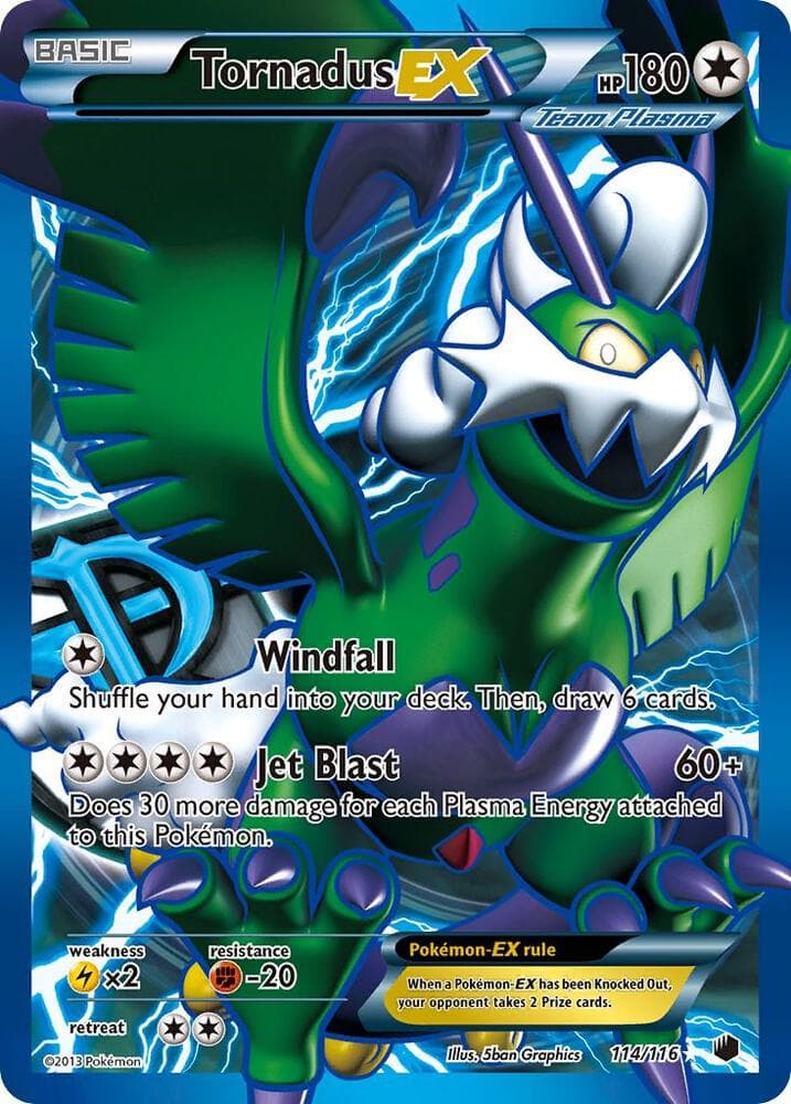 Tornadus EX Team Plasma 114 Full Art Basic